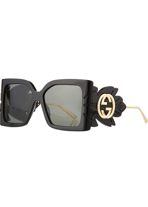 gucci 57mm rectangular sunglasses|gucci oversized square acetate sunglasses.